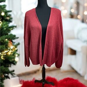 Fat Face Cozy Raspberry Red Cardigan Sweater